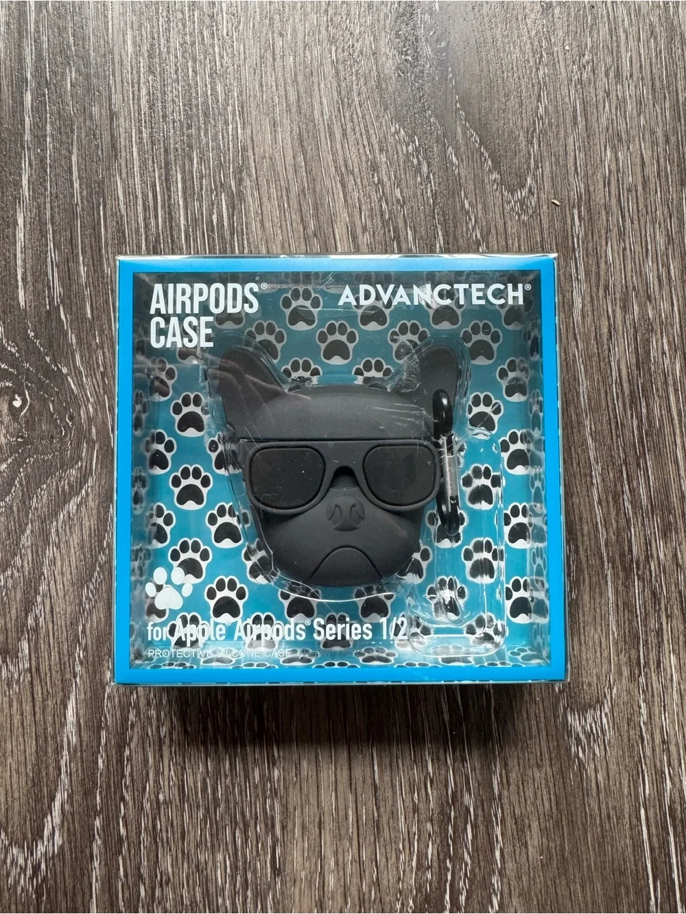 Black French Bulldog Silicone AirPods Case